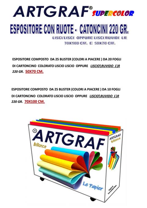 Espositori cartoncini colorati